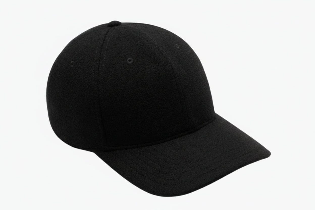 Baseballkappe aus Wollfilz Feingewand Schwarz 