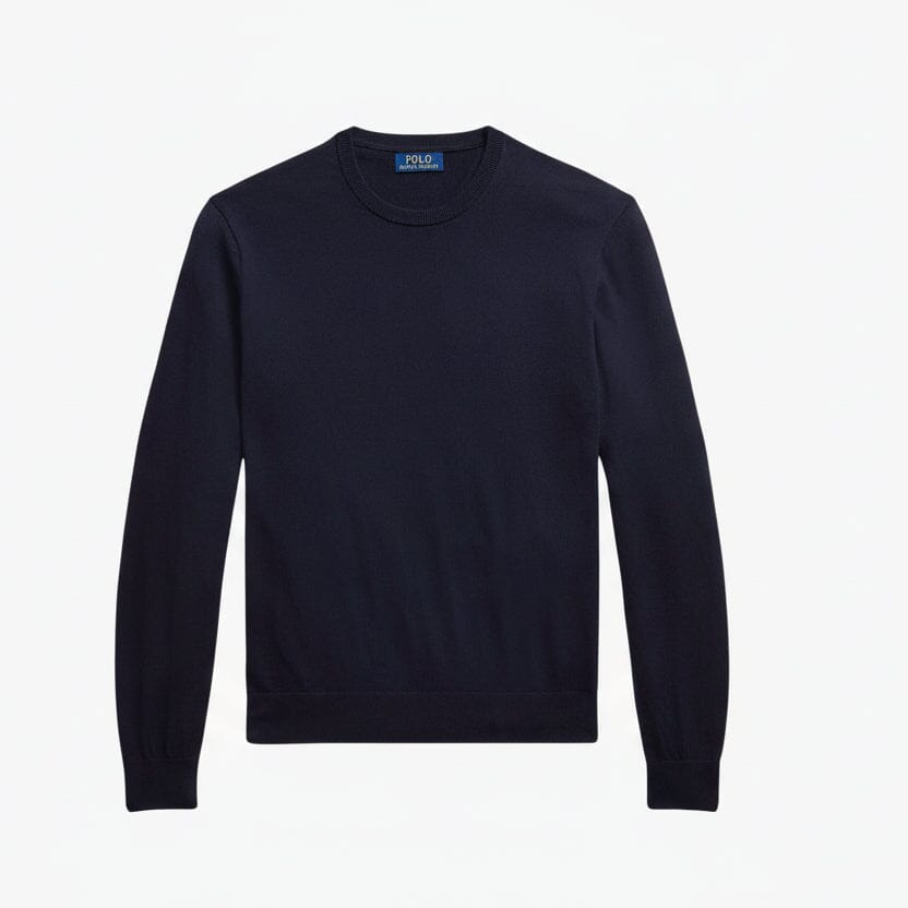 Baumwoll-Kaschmir-Pullover mit Rundhalsausschnitt Feingewand Marineblau S 