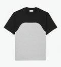 Baumwolljersey-Farbblock-T-Shirt Feingewand Grau / Schwarz S 