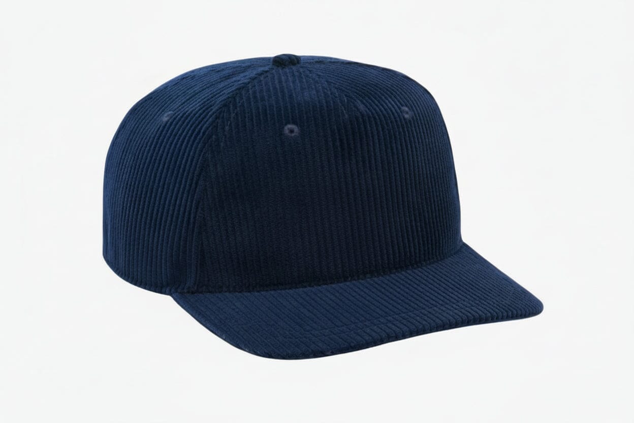 bestickte Cord-Golfkappe Feingewand Mitternachtsblau 