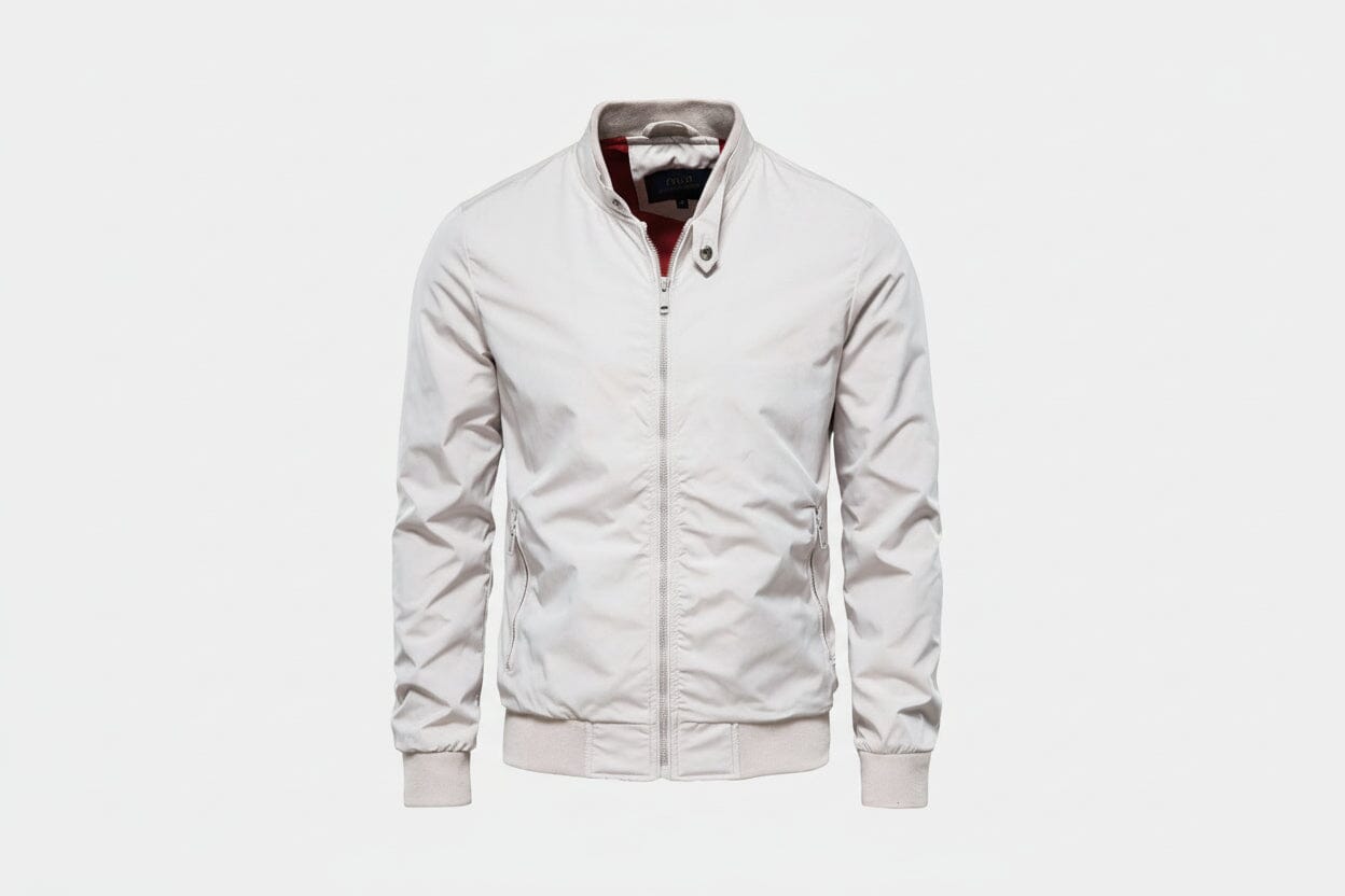 Bomber Klassische Bomberjacke Feingewand Weiß S 
