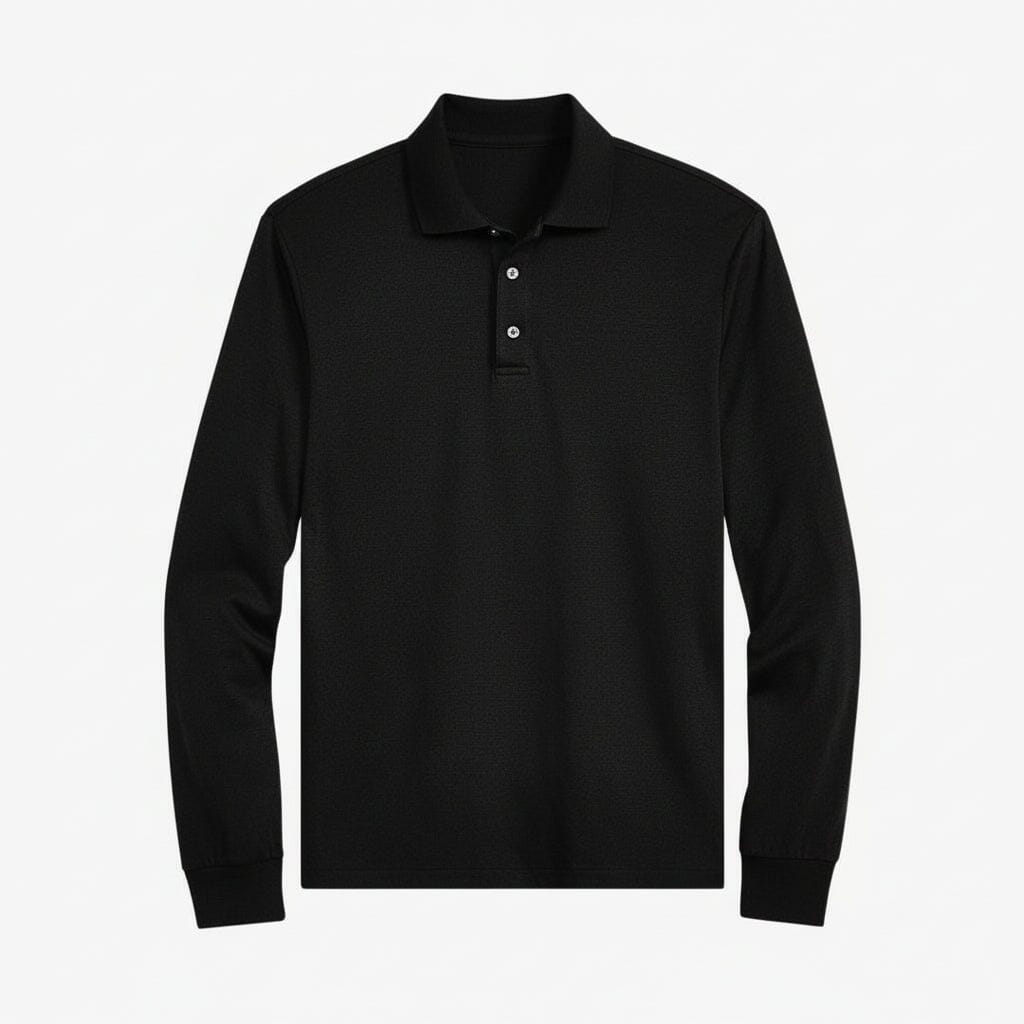 Classic Fit Poloshirt aus weicher Baumwolle Feingewand Polo Black S 