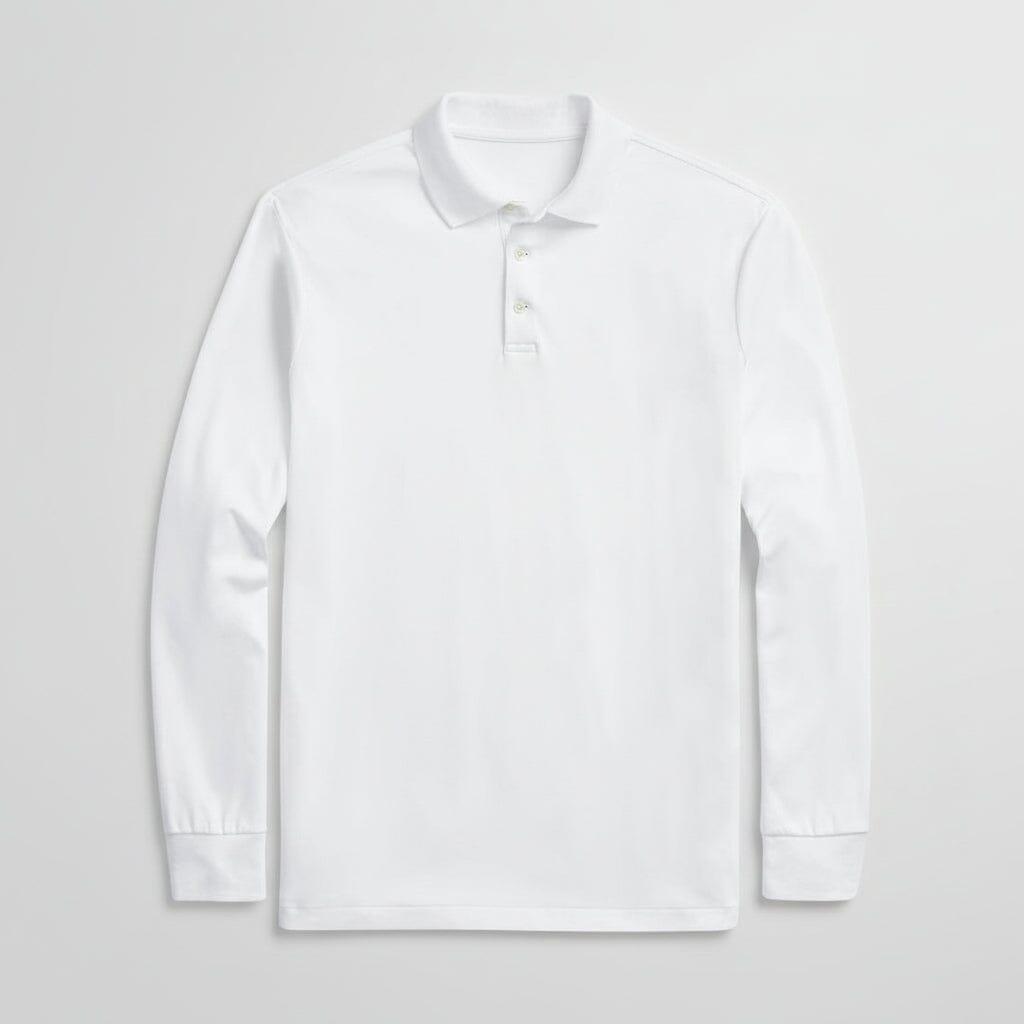 Classic Fit Poloshirt aus weicher Baumwolle Feingewand Weiß S 