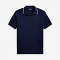 Classic Fit Stretch-Mesh-Poloshirt Feingewand Verfeinertes Marineblau S 