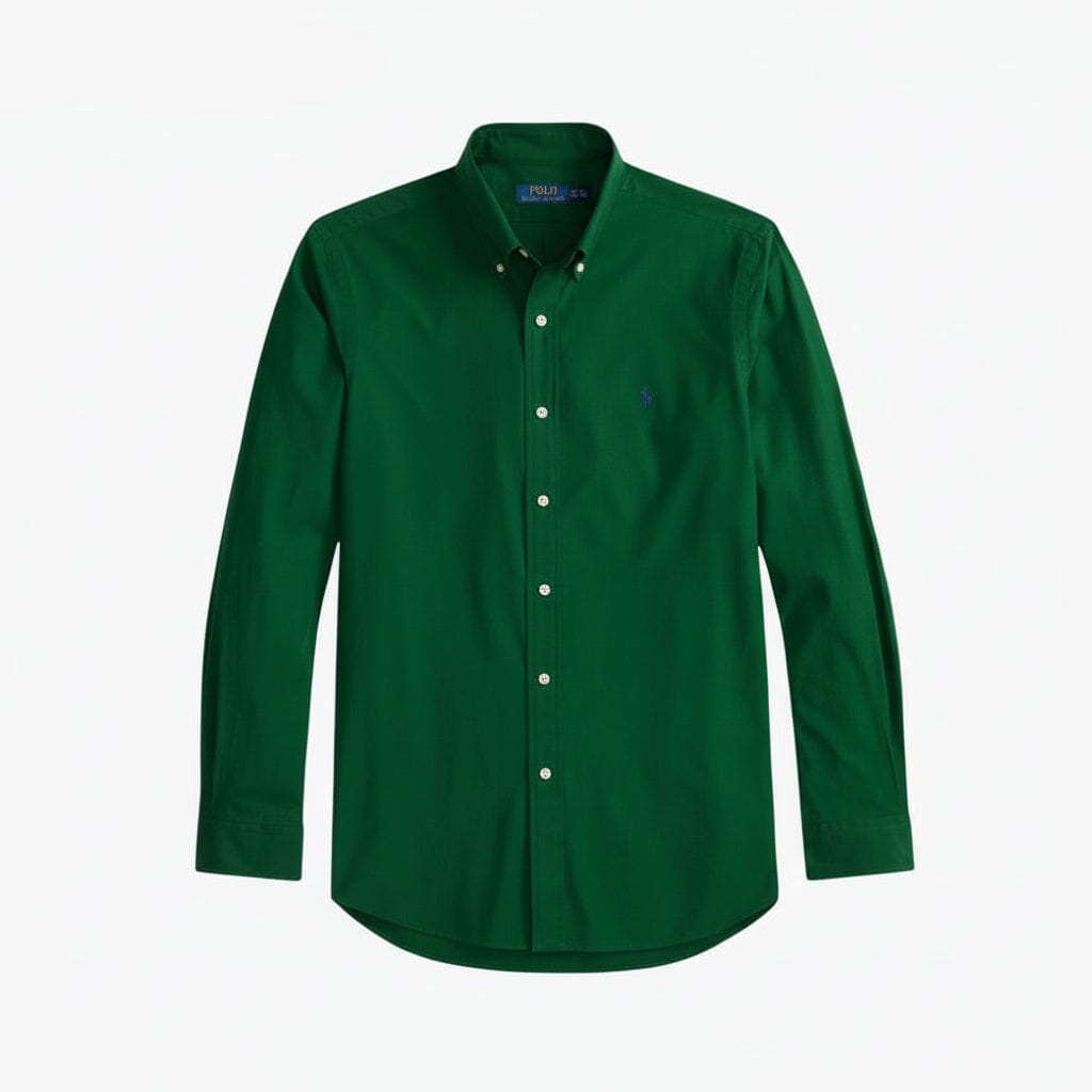 Classic Fit Stretch-Popeline-Hemd Feingewand Grün S 