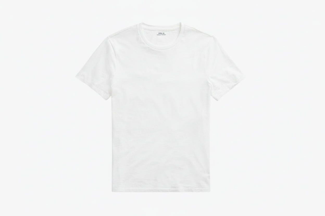 Custom Slim Fit Jersey Rundhals-T-Shirt Feingewand Weiß S 