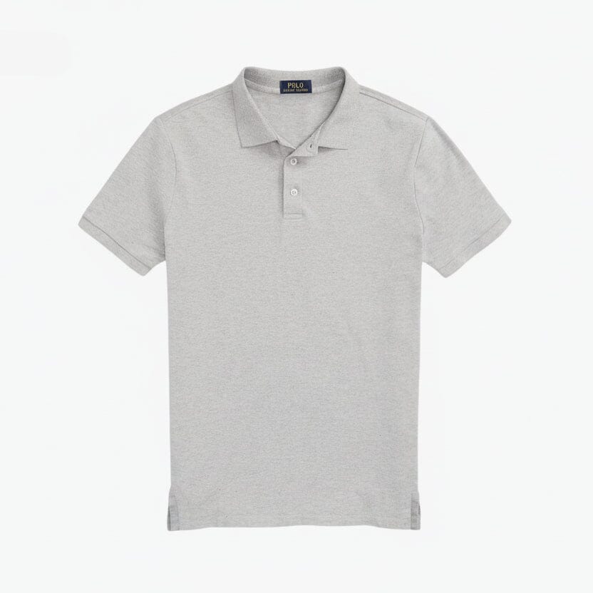 Custom Slim Fit Stretch-Mesh-Polohemd Feingewand Grau S 