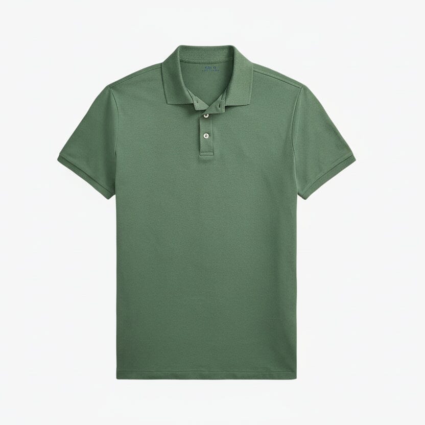 Custom Slim Fit Stretch-Mesh-Polohemd Feingewand Grün S 