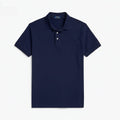 Custom Slim Fit Stretch-Mesh-Polohemd Feingewand Marineblau S 