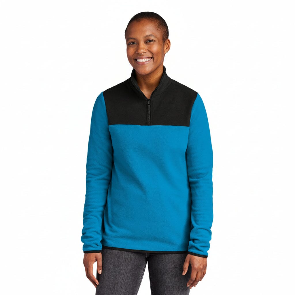 Damen-Fleecejacke „Glacier“ mit 1/4-Reißverschluss Feingewand Hero Blue/ Black S 