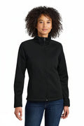 Damen-Softshelljacke mit Brustlogo und Ridgewall-Design Feingewand Schwarz S 