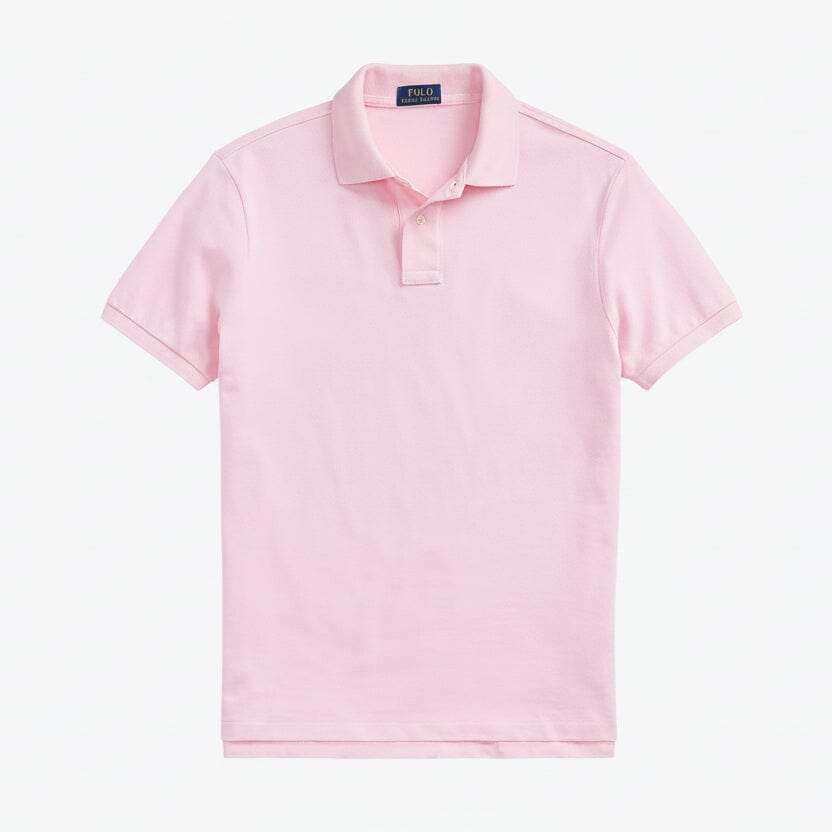 Das ikonische Mesh-Poloshirt Feingewand Rosa/Blau S 