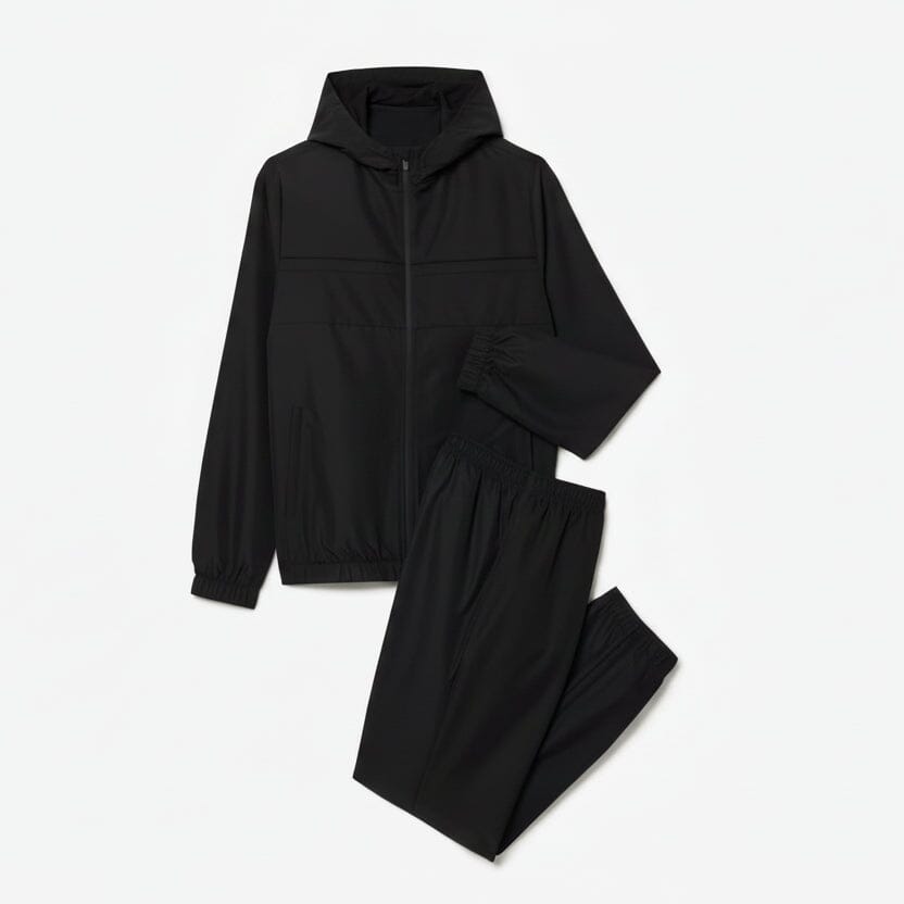 Diamond Taffeta Sport-Trainingsanzug Feingewand Schwarz S 