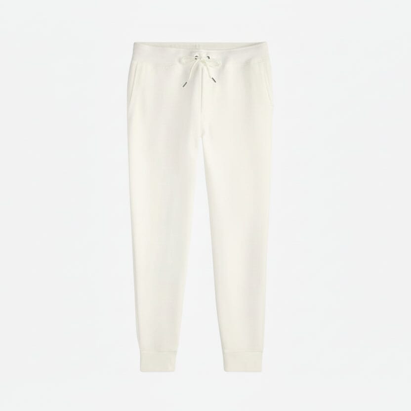 Doppelstrick-Jogginghose Feingewand Weiß 28 