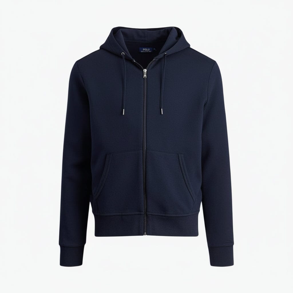 Doppelstrick-Kapuzenpullover mit durchgehendem Reißverschluss Feingewand Marineflieger S 