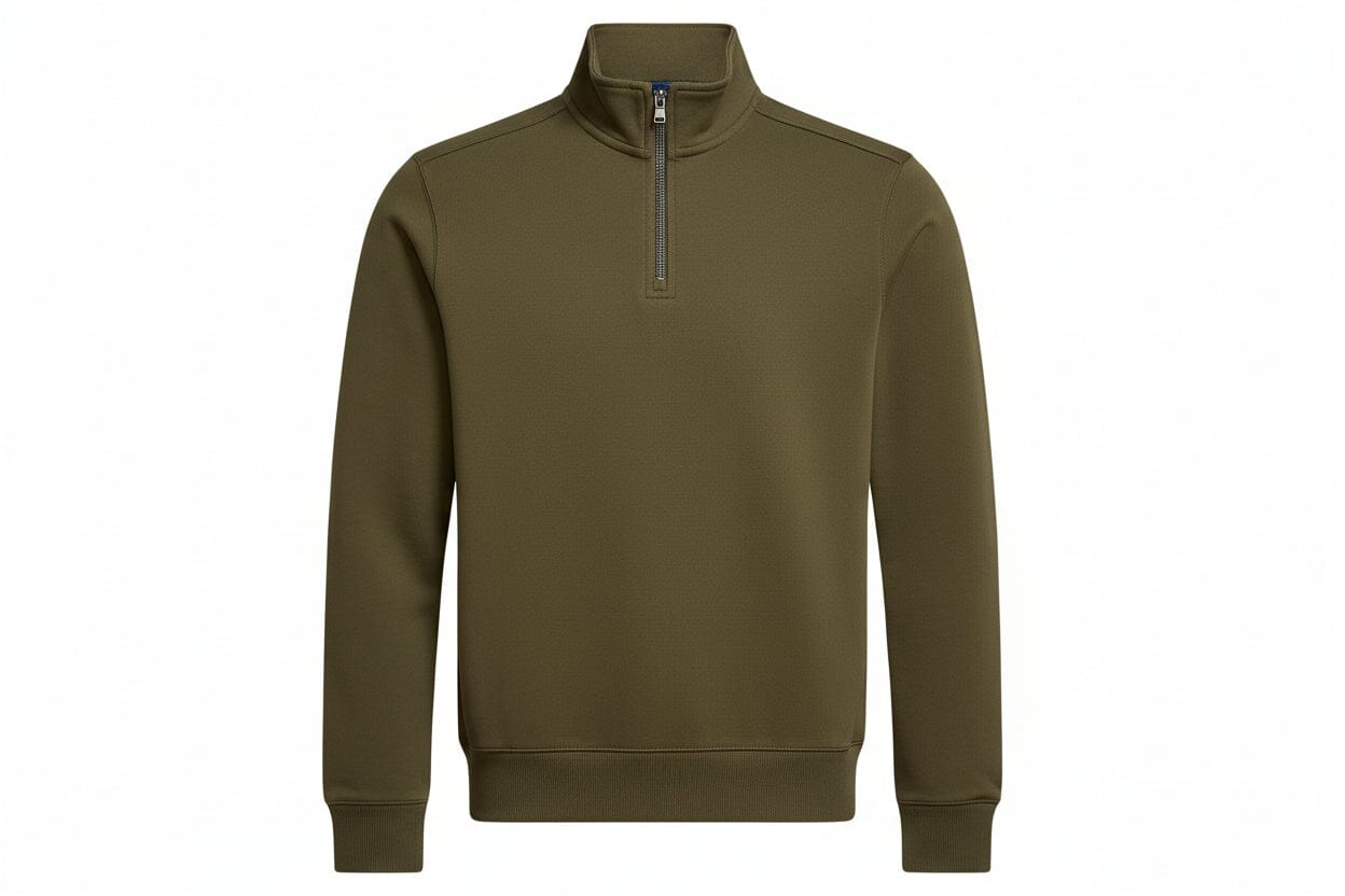 Doppelstrick-Rollkragenpullover Feingewand Olive S 