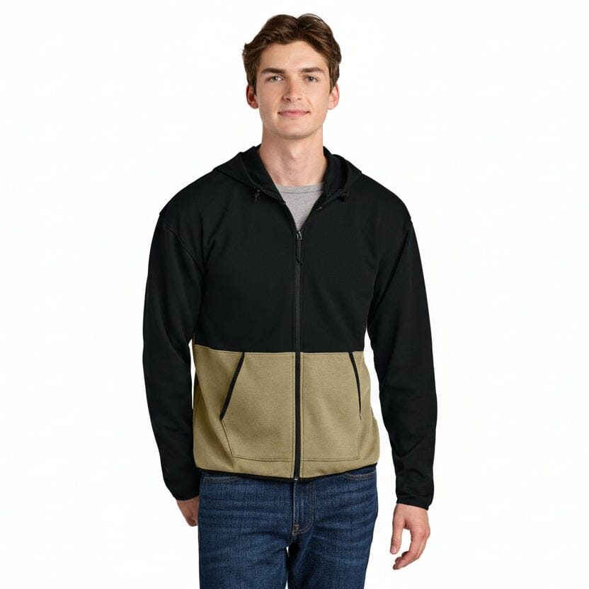 Double-Strick-Kapuzenjacke mit durchgehendem Reißverschluss Feingewand 