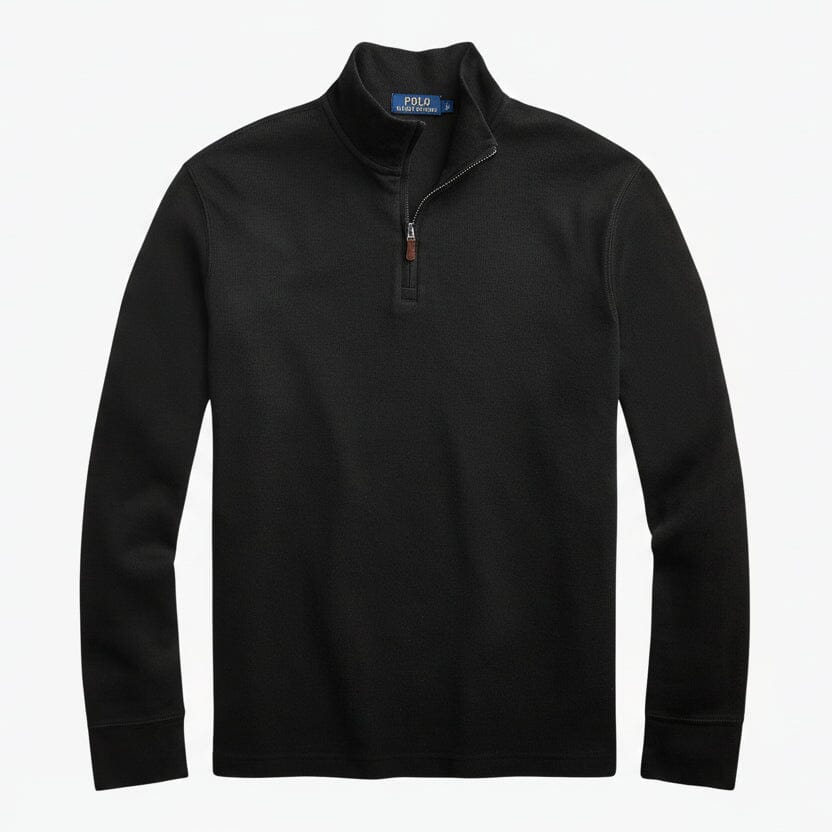 Estate-Rib Quarter-Zip Pullover Feingewand Schwarz S 