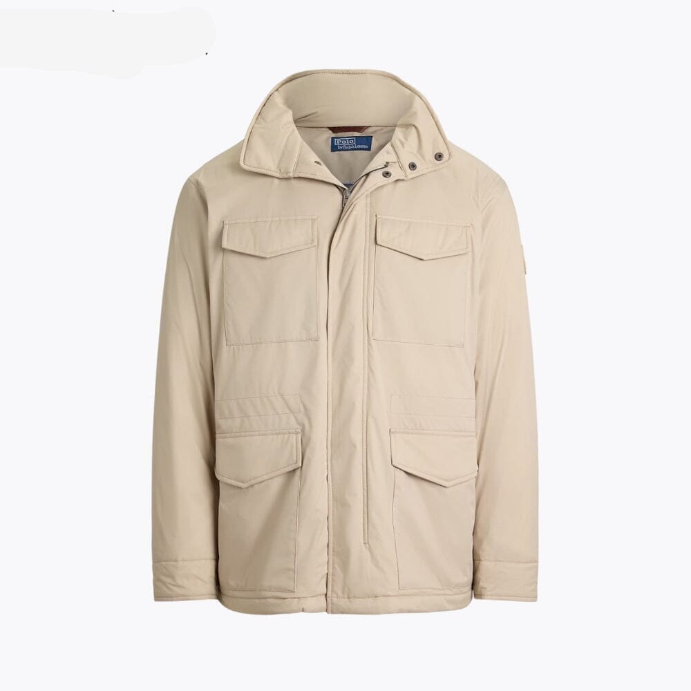 Gabardine Feldjacke mit Kapuze Feingewand Klassischer Stein S 