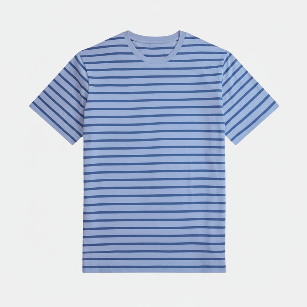 Gestreiftes Jersey-T-Shirt mit Rundhalsausschnitt Feingewand Blau/Altkönigsblau S 