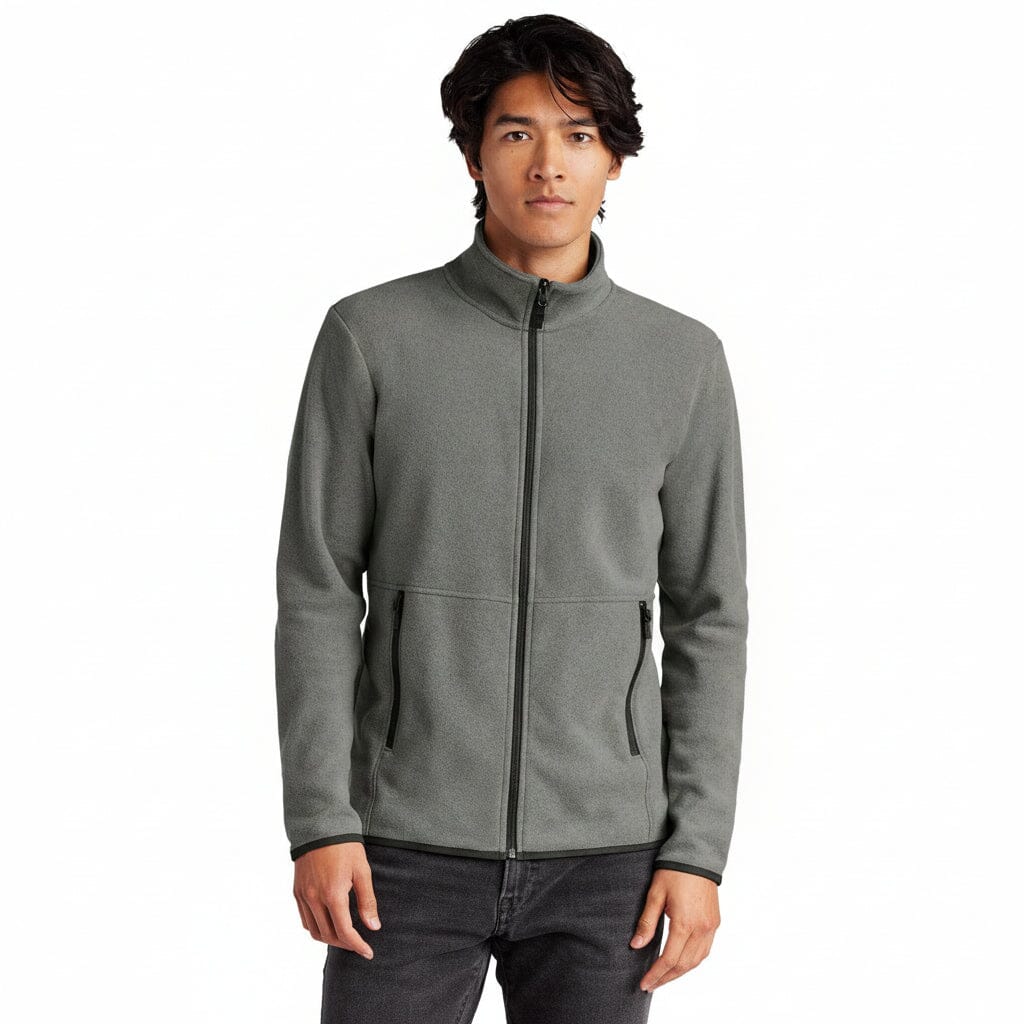 Glacier Fleecejacke mit durchgehendem Reißverschluss Feingewand Mittelgrau meliert S 