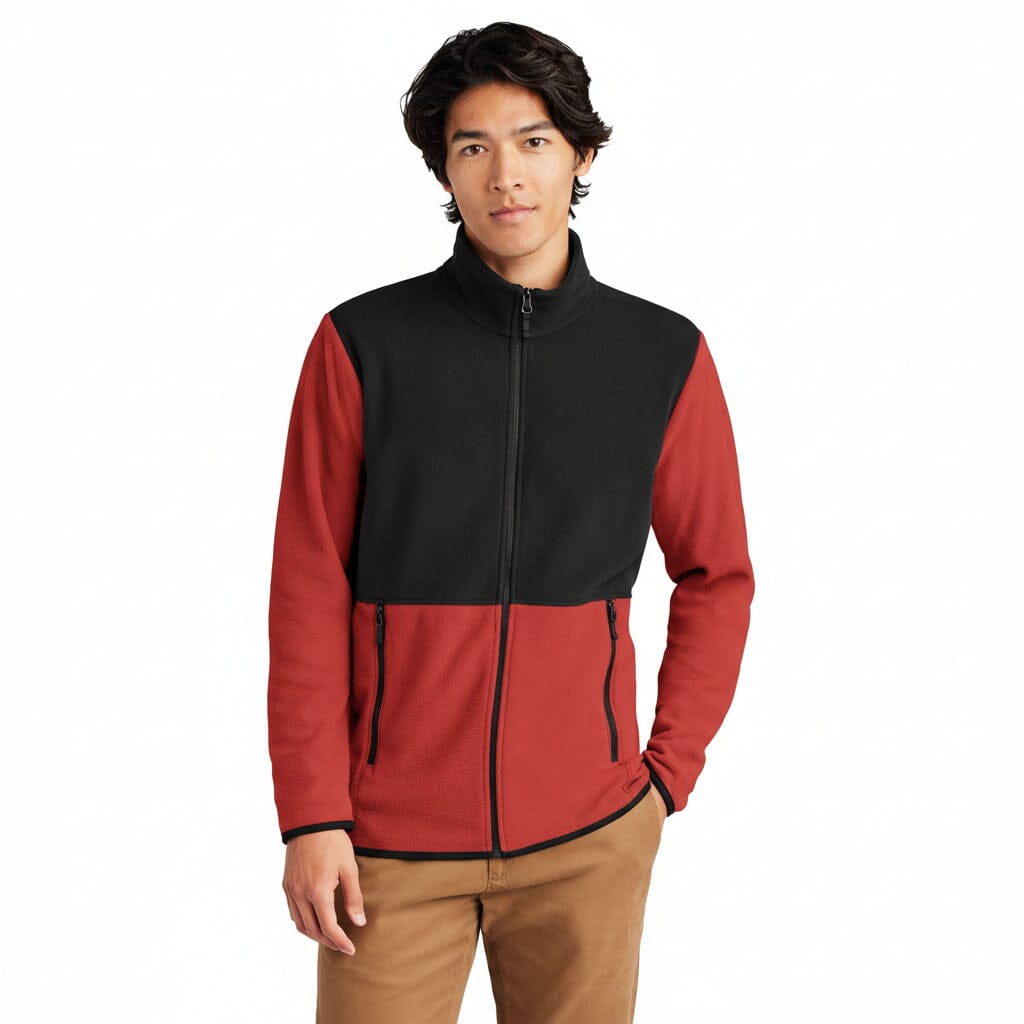Glacier Fleecejacke mit durchgehendem Reißverschluss Feingewand Rage Red / Black S 