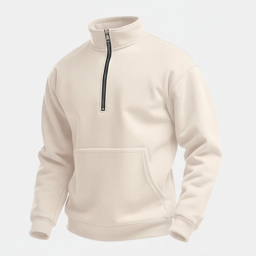 Half Zip Sweater Feingewand Beige S 