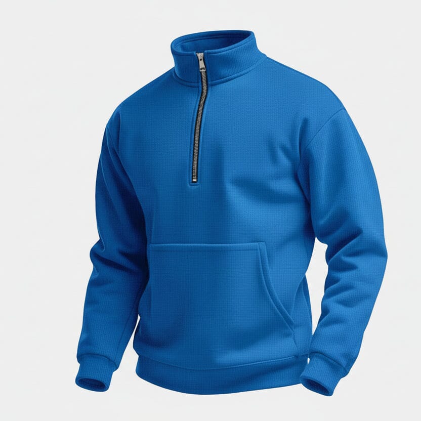 Half Zip Sweater Feingewand Blau S 