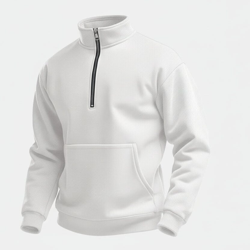 Half Zip Sweater Feingewand Hellgrau S 