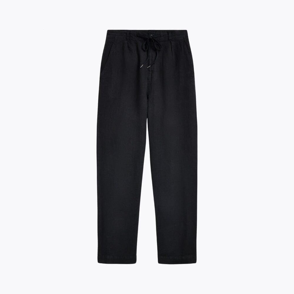 Lateef Leinenhose mit Falten und entspannter Passform Feingewand Schwarz 28 
